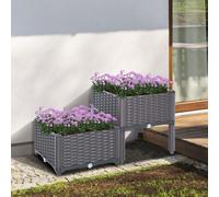 Raised Beds Outdoor Garden Planter Box Flower Plant Plastic