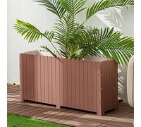 Raised beds with drainage holes, planters for outdoor use, flower beds for garden design in the house and garden