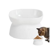 Raised Bowl for Kitten Marble Textured Cute Dog Feeder