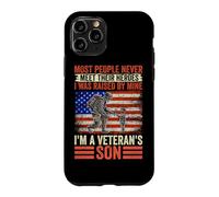 Raised By A Veteran Proud Dad Son American Flag Patriotic Case for iPhone 11 Pro