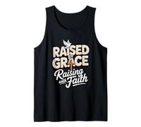 Raised By Grace Raising with Faith Dad Christian Father Tank Top