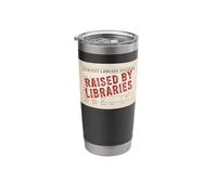Raised by Libraries Vintage Card Graphic Stainless Steel Insulated Tumbler