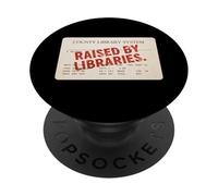 Raised By Libraries Vintage Library Card PopSockets Adhesive PopGrip