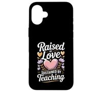 Raised By Love Sustained By Teaching Teacher Quote Case for iPhone 16 Plus