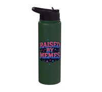 Raised By Memes Internet Culture Stainless Steel Insulated Water Bottle