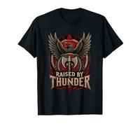 Raised by Thunder Viking Raven Norse Warrior T-Shirt
