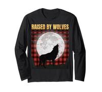 Raised by Wolfes - Red Plaid Woodworking - Vintage - Gift Long Sleeve T-Shirt