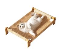 Raised Cat Bed | Breathable Woven Wood Raised Cot | Wooden Hammock Bed | For Outdoor Indoor Porch Deck Garden Travel RV Car Truck Home Summer Road Trip