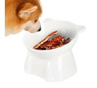 Raised Cat Bowl - 13x10cm Tilted Elevated Cat Food Dish, Non Slip Water Bowl, Ergonomic Dog Feeding, Prevent Neck Whisker Fatigue | Tall Pet Bowls for Comfortable Stress Free Mealtime Pet Dish