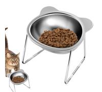 Raised Cat Bowl - Anti Vomiting Elevated Stainless Steel Bowl, Ergonomic Pet Feeding Tool For Cats, Easy Clean Non Slip Cat Dish, Multi Purpose Feeder Set Kit Box | For All Ages Sizes Pet Use