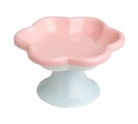 Raised Cat Bowl - Ceramic 15 x 8.7 cm | Flower Shaped Pet Feeding Dish | Raised Food Bowl | Stable Raised for Cats, Small Dogs, Feed C