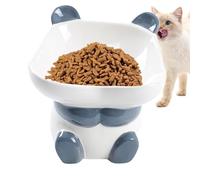 Raised Cat Bowl | Ceramic Panda Shape Tilted Raised Cat Feeding Bowls,Multifunctional Heat-Resistant Cartoon Dog Feeder for Prevents Overeating, Excessive Head Bowing
