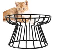 Raised Cat Bowl - Ceramic Plate Respect Vibrisses Anti-Reflux | Meal Tray Height Metal Stand Shallow for Comfortable Eating Quiet Moments Food Kittens without St