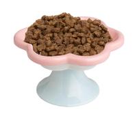 Raised Cat Bowl, Feeding Bowl, Ceramic Water Bowl, Accessories, He | Raised bowl for cat feeding, robust ceramic with ergonomic tilt and sturdy wooden stand plus pet supplies