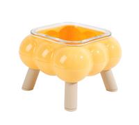 Raised Cat Bowl, High Bowl for Cats - High Legs Pet Feeder with Anti-Chin Black and Water Tray for Daily Home Food in Indoor Apartment on