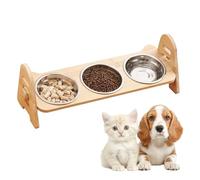 Raised Cat Bowl Holder, Inclined Feeding Bowl Holder with 3 Bowls - Cat Food Table - for Home, Kitchen, Bedroom and Dining Room