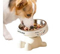 Raised Cat Bowl, Non Slip Feeder, Removable Pet Dish, Tilt Puppy Water, 15x10cm Compact Frame for Small Medium Large Kitten Puppy Home Daily Routine Feeding Drinking Consistent Comfort Use
