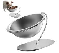 Raised Cat Bowl - Stainless Steel Kitten Food Container, Stable Base Non-Slip Design, Comfortable for Eating | Perfect for Indoor Cats Feeding Accessories Meal Dining Home