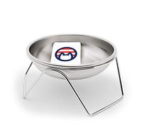 Raised Cat Bowl Stand for Food & Water by Americat - Made in USA - Stainless Steel, Spill-Proof Elevated Feeder, Dishwasher Safe, Human Grade, Whisker Friendly (Bowl + Stand)