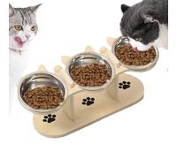 Raised Cat Bowl - Tilted Wooden Stand | Cat Bowl Stand Dog Feeding Station,for Feeding Kitten Puppy Small Medium Breed Home Balcony Living Room Apartment Indoor Outdoor
