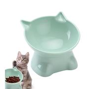 Raised Cat Bowls - 15 Degree Raised Tilt Cat Bowl - Shallow Raised Flat for Cht, Pet Water or Indoor Cat Feeding Station