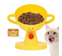 Raised Cat Bowls, 5 Heights and Trophy-Shaped Bowl Tilted from 15° to 60° | Non-slip Animal Feeder Dispenser for Home Indoor Outdoor Travel Balcony