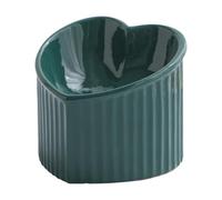 Raised Cat Bowls Ceramic Feeding Bowls for Cats | Ceramic Tilted Pet Water Bowl | Elevated Heart Shaped Slant Cat Bowl, Flat Porcelain Feeder for Small to