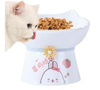 Raised Cat Bowls, Cute Inclined Kitten Food Bowl, Ceramic Cat Bowl, Anti Cat Feeding Bowls, Feeding Dish, Whisker Friends for Indoor Cats, Kittens