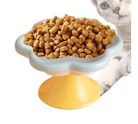 Raised Cat Bowls - Flower-Shaped Ceramic Bowl, Elevated Pet Dish | Indoor Food Or Water Holder, Easy Clean Smooth, Small Dog Kitten Fat-Faced Cat Feeder, Stylish Home Pet Feeding Solution