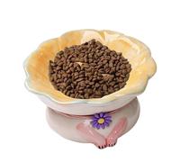 Raised Cat Bowls - Modern Ceramic Cat Plate, Decorative Raised Feeding Dish, Ergonomic Pet Dinner Bowl, Clean Food Water Container | Eats