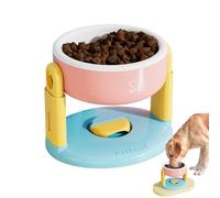 Raised Cat Bowls - PP 19 x 16 x 14.5 cm Height Adjustable Suction Cup Stand Raiser Food Bowl Cat Water Bowl Accessories Pets Non-Slip Indoor Comfort Eating Aid