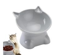 Raised Cat Bowls - Raised and Tilted 15 Degree Cat Bowl - Shallow Raised Flat for CHT, Pet Water or Indoor Cat Feeding Station