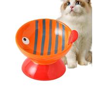 Raised Cat Bowls, Raised Feeding Bowl for Cats, Fish-Shaped Anti-Vomiting Cat Bowl Made of Ceramic, Pet Supplies for Household, Food Water Dispenser, Sturdy Feeding Bowl for Cats