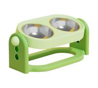Raised Cat Bowls With Stand, 15° Tilted Pet Feeder Food Water Bowl Elevated Cat Bowls 3-Level Height-Adjustable With Stainless Steel Double Dishes, Anti Vomit Dog Kitten Food Dishes, Dishwasher Safe
