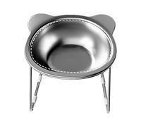 Raised Cat Feeder - Stainless Steel Anti-Vomit Feeder, Removable Design, Durable Non-Slip Base, Easy to Clean, Comfortable Eating Position | For al