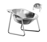 Raised Cat Feeders,Stainless Steel Non-Slip Feeder - Angled Kitten Bowl | For Cats, Puppies And Pets, In Home, Living Room, Indoor, Outdoor, On The Floor And Corner