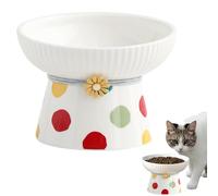 Raised Cat Food Bowl - Raised Cat Food Bowl with Non-Slip Base, Stylish Design | Robust Ceramic Bowls for Cats, Promote a Healthy Eating Posture, Ideal for Indoor and Outdoor Use