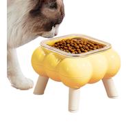 Raised Cat Food Bowl, Tall Cat Bowl - High Legged Water Bowl Against Black for Pets for Daily Use in Home and Apartment, on the Floor, Indoor and