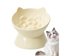 Raised Cat Food Bowls Ceramic Slow Feeder