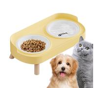Raised Cat Food - Ceramic Raised Stand Stable Stand Practical Meal Accessory Elegant Dining Module | For Home Outdoor, Indoor, N