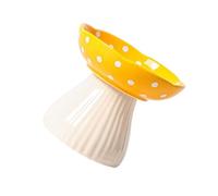 Raised Cat Mushroom Shape Bowl Prevents Choking and Vomiting Cartoon Feeding Bowl Stylish Cat Feeder