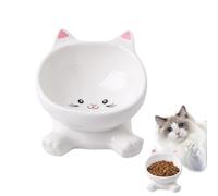 Raised Cats Design Cat Face High Ceramic | Pet Cat Food Stand, , Eat, Drink, Feeding, Flat, City Life, Travel