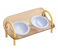 Raised Cats Food Water Bowl Slow Feeder, Sea salt milk coffee | Detachable Bowl for Pet Digestion and Easy Cleaning, Wet Dry Food and Water Feeding, Home Use Feeding