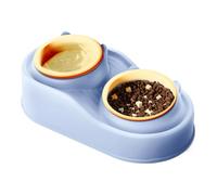 Raised Ceramic Bowls for Cats, Double Pet Feeding Bowl | 400ml Raised Water Bowls for Pets and Puppies - Anti Vomiting Pet Double Bowls for Small, Medium and Large Dogs, Ka