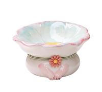 Raised Ceramic Cat Bowls - Tilting Feeding Bowl, Raised Cat Meal Plate, Whisker-Friendly Cat Serving | Anti Vomiting Eating Bowl, Dishwasher and Microwave Safe, For Food