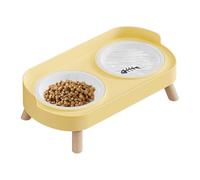 Raised Ceramic Cat Bowls with Stand, Leak-Proof, Raised Cat Feeder for Kittens, Small and Medium Pets, Feeding Bowls for Indoor and Outdoor Use, for Home, Garden, H