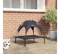 Raised Dog Bed Black Steel 62x48x61 cm Indoor/Outdoor Elevated Pet Cot Bed