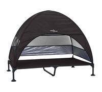 vidaXL Raised Dog Bed with Removable Roof Black XL Steel