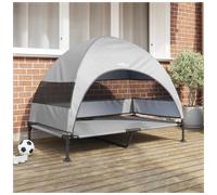 Raised Dog Bed Silver Grey 127x81x108cm Steel Frame Polyester Fabric Outdoor Use
