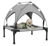 Raised Dog Bed Steel Frame Breathable Mesh Oxford Poly Light Grey Mini S 76x61cm